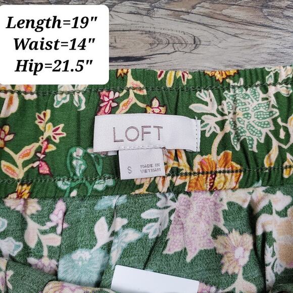 LOFT Floral Tiered Flippy Green Skirt Size Small New With Tag - Picture 6 of 6